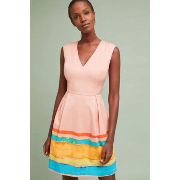 Tracy Reese Dresses & Skirts - Tracy Reese X Anthropologie Pastel Sleeveless V-Neck Colorblock Summer Dress